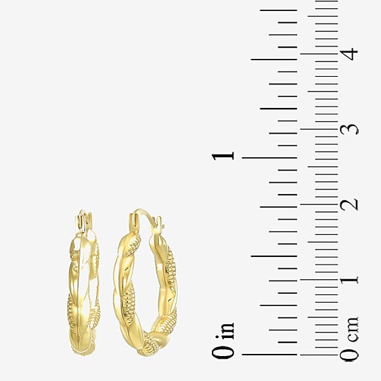 Womens 14K Gold 18mm Round Hoop Earrings