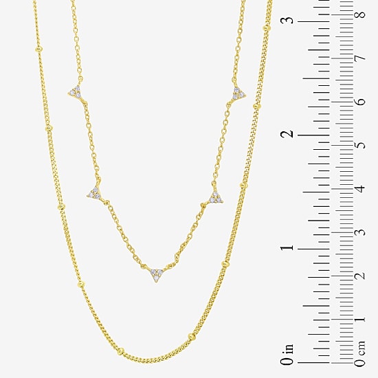 Silver Addiction Womens 14K Gold Over Silver 18 Inch Link Chain Necklace