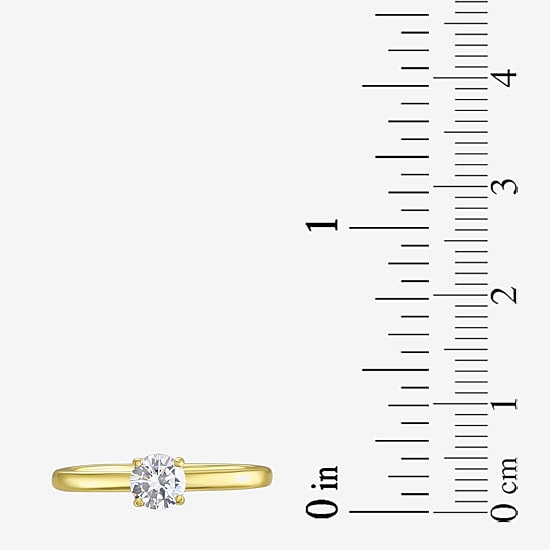 Silver Addiction Womens Cubic Zirconia 14K Gold Over Silver Solitaire Ring Set
