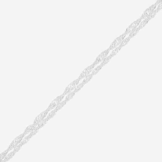 Made in Italy Womens Sterling Silver 10 Inch Solid Link Ankle Bracelet