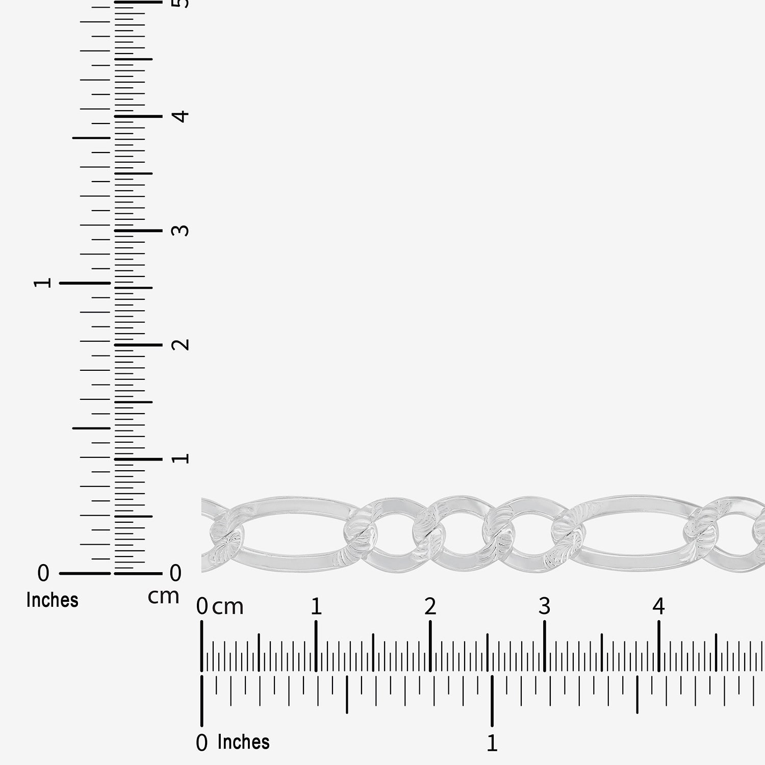 Womens Sterling Silver 8 1/2 Inch Solid Figaro Chain Bracelet