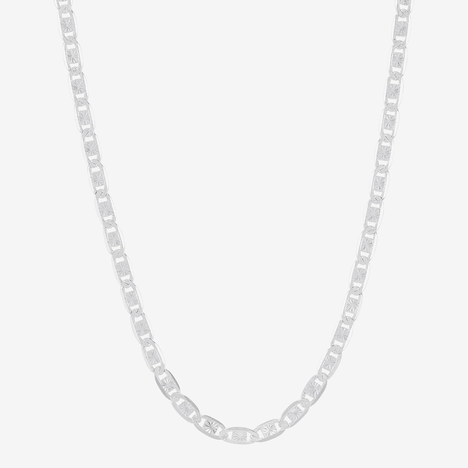 Made in Italy Womens Sterling Silver 18 Inch Valentino Chain Necklace