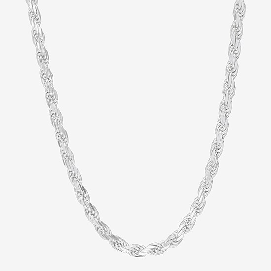 Made in Italy Mens Sterling Silver 30 Inch Rope Chain Necklace