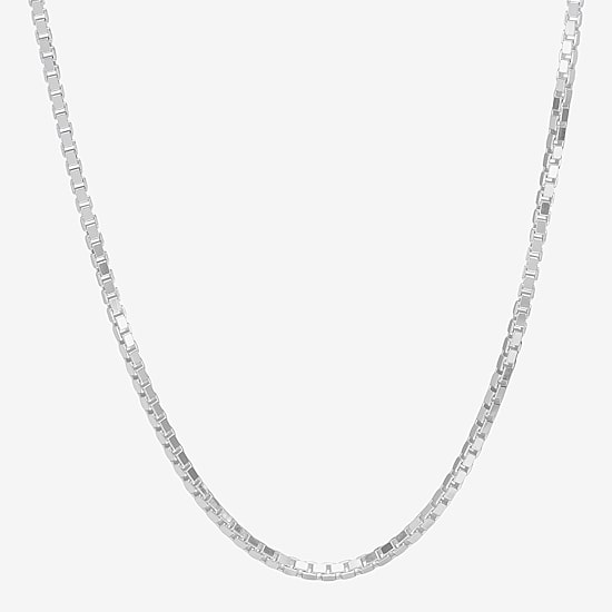 Made in Italy Womens Sterling Silver 22 Inch Box Chain Necklace