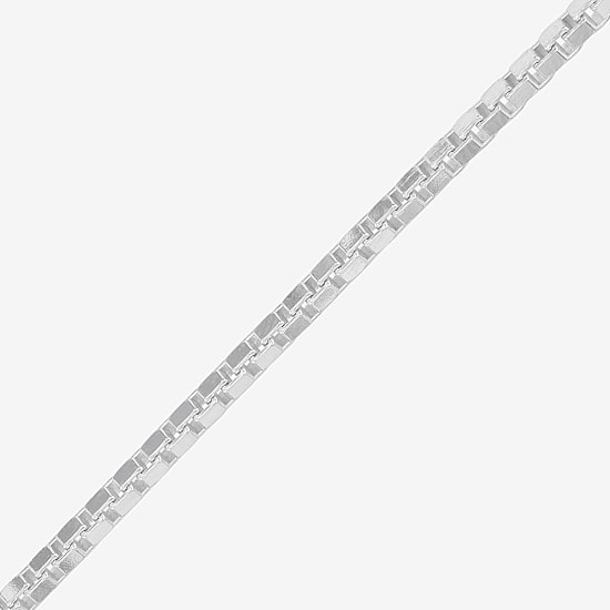 Made in Italy Womens Sterling Silver 22 Inch Box Chain Necklace