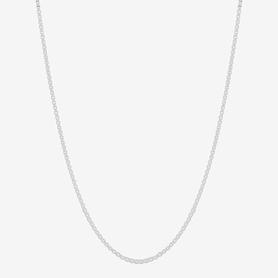 Made in Italy Womens Sterling Silver 20 Inch Box Chain Necklace