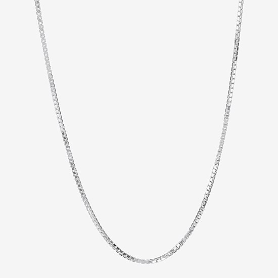 Made in Italy Womens Sterling Silver 24 Inch Box Chain Necklace