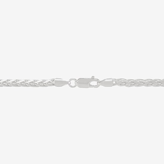 Made in Italy Mens Sterling Silver 8 1/2 Inch Solid Wheat Chain Bracelet