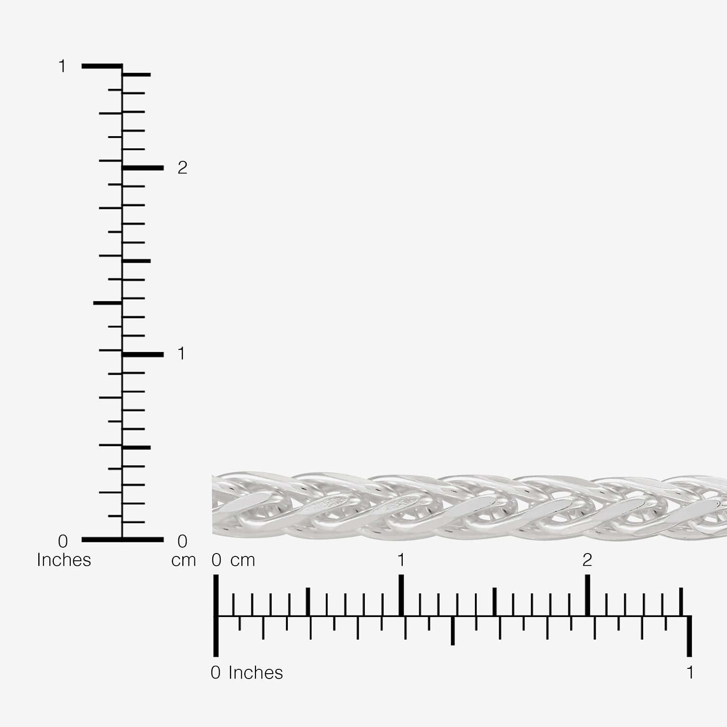Made in Italy Mens Sterling Silver 8 1/2 Inch Solid Wheat Chain Bracelet