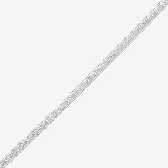 Made in Italy Mens Sterling Silver 8 1/2 Inch Solid Wheat Chain Bracelet