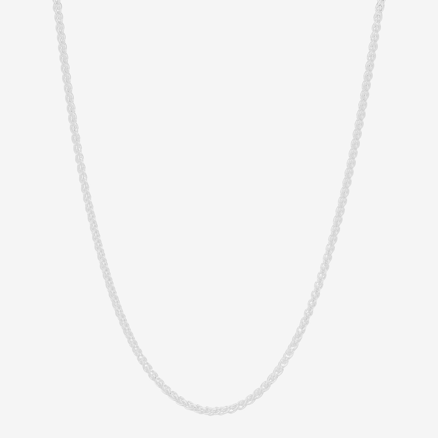 Made in Italy Womens Sterling Silver 18 Inch Wheat Chain Necklace