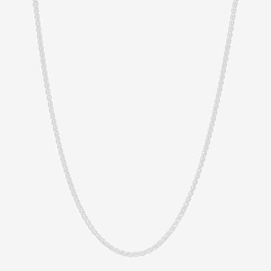 Made in Italy Womens Sterling Silver 18 Inch Wheat Chain Necklace
