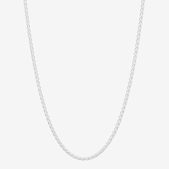 Made in Italy Womens Sterling Silver 24 Inch Wheat Chain Necklace