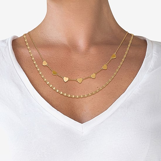 Limited Quantities! Womens 14K Gold Over Silver 2-pc. Necklace Set