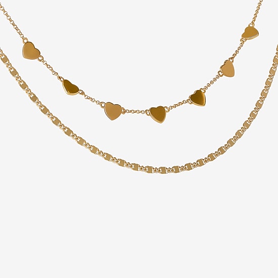 Limited Quantities! Womens 14K Gold Over Silver 2-pc. Necklace Set
