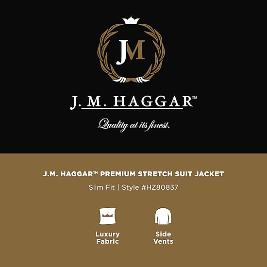 Haggar JMH Mens Slim Fit Plaid Suit Jacket