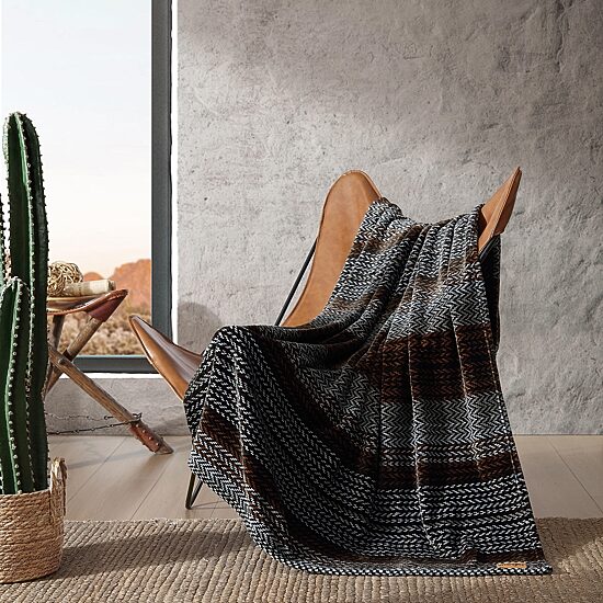 Wrangler Nash Stripe Soft Plush Washable Throw