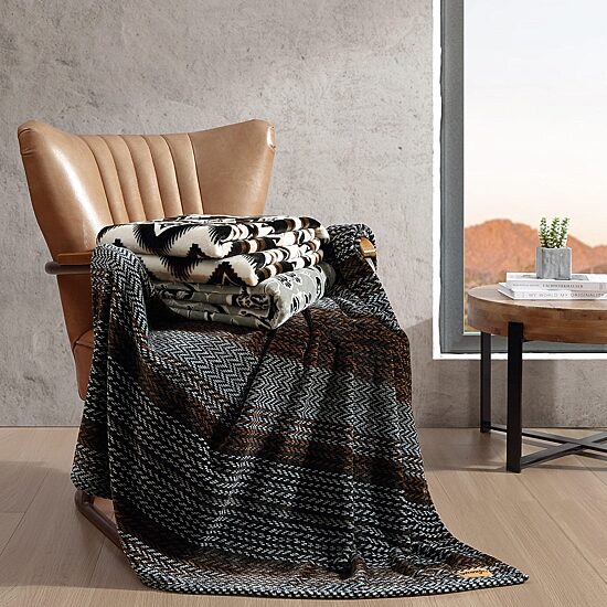 Wrangler Nash Stripe Soft Plush Washable Throw