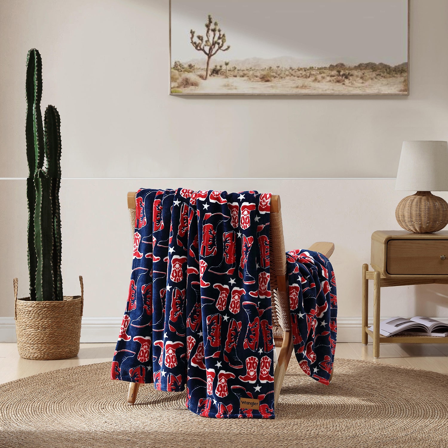 Wrangler Knockin' Boots 50x70 Washable Throw