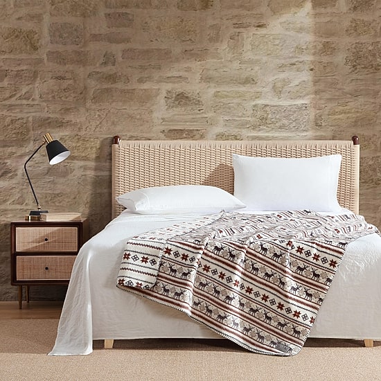 Eddie Bauer Deer Snowflake Washable Throw