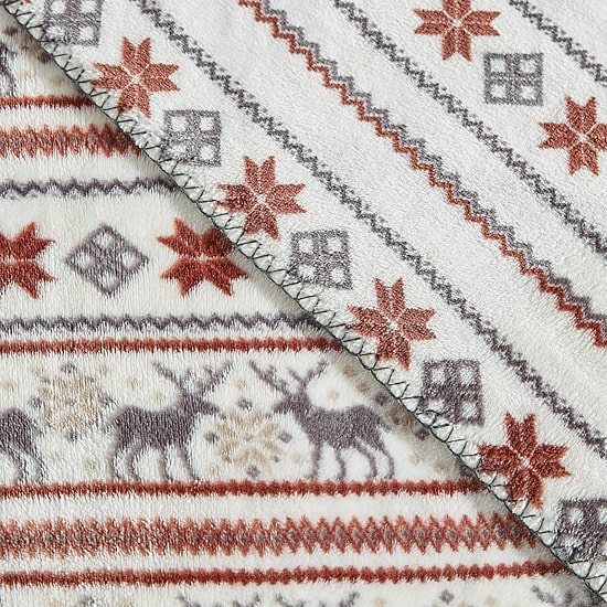 Eddie Bauer Deer Snowflake Washable Throw