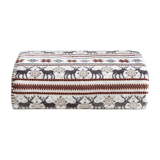 Eddie Bauer Deer Snowflake Washable Throw