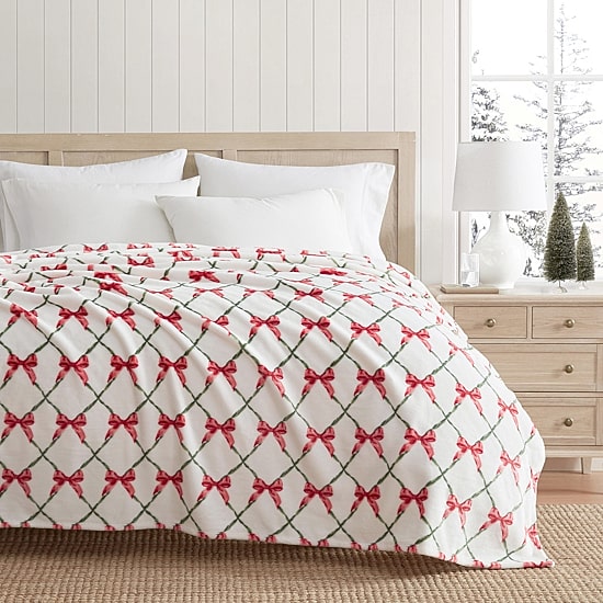 Martha Stewart Printed Seasonal Plush Throw