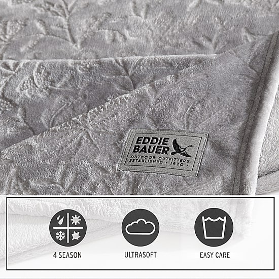 Eddie Bauer Woodblock Floral Washable Throw