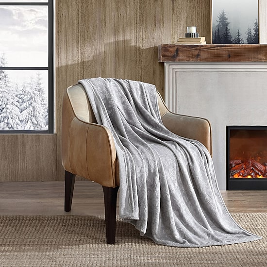 Eddie Bauer Woodblock Floral Washable Throw