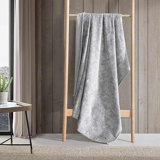 Eddie Bauer Woodblock Floral Washable Throw