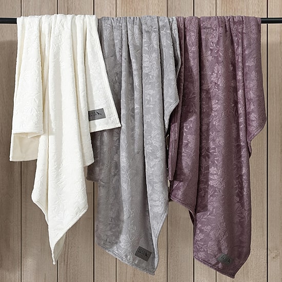 Eddie Bauer Woodblock Floral Washable Throw