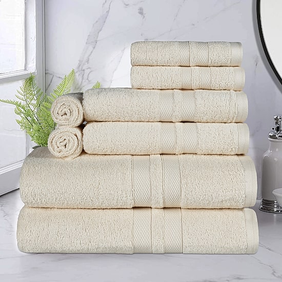 SUPERIOR® Ultra Collection | 100% Cotton 8-pc. Quick Dry Solid Bath Towel Set