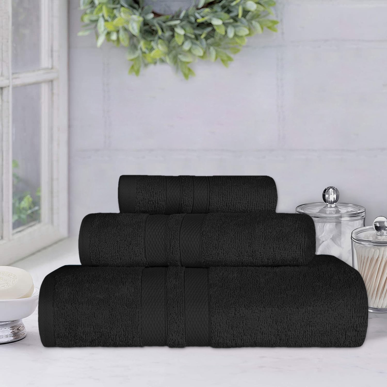SUPERIOR® Ultra Collection | 100% Cotton 3-pc. Quick Dry Solid Bath Towel Set