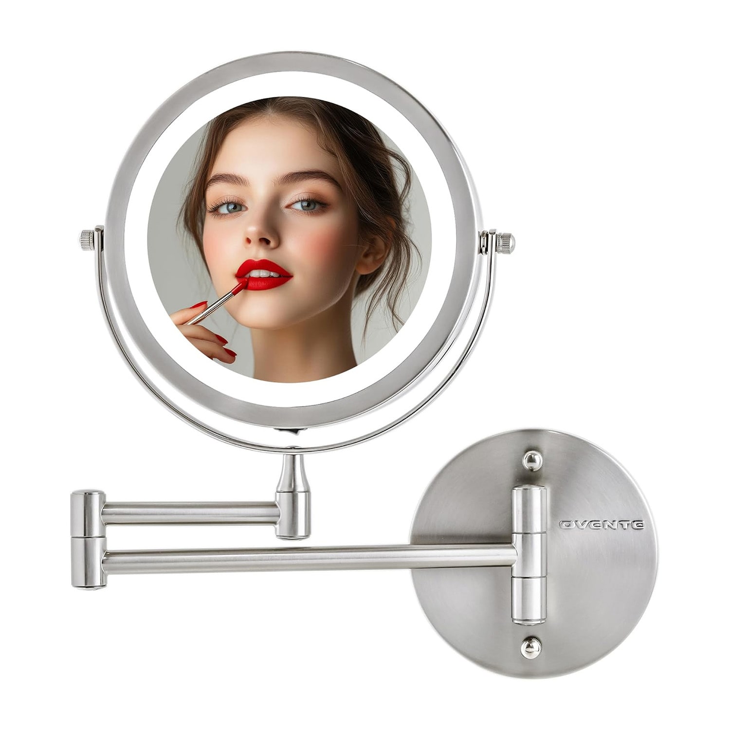 Ovente Wall Mounted 10X Magnification Makeup Mirror