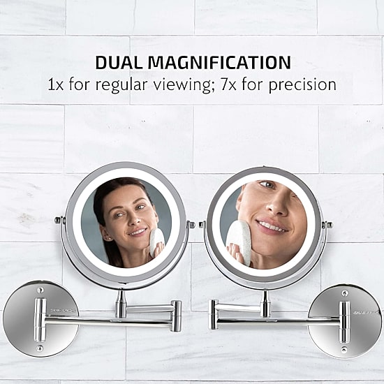 Ovente Wall Mounted 7X Magnification Makeup Mirror