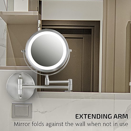 Ovente Wall Mounted 7X Magnification Makeup Mirror