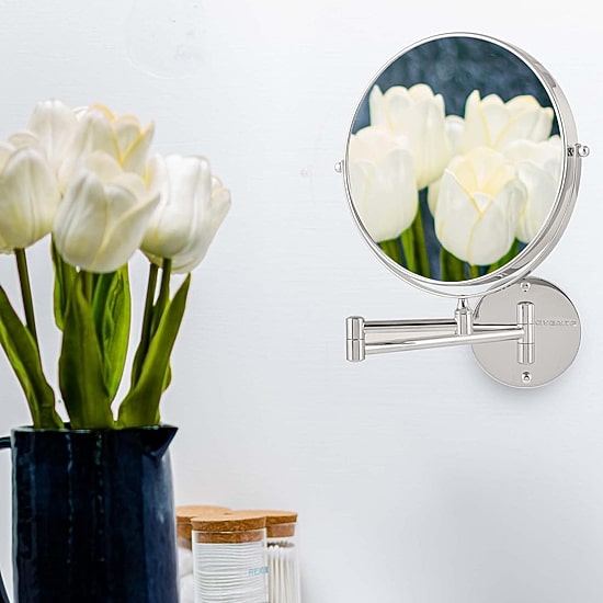 Ovente Wall Mounted 10X Magnification Makeup Mirror