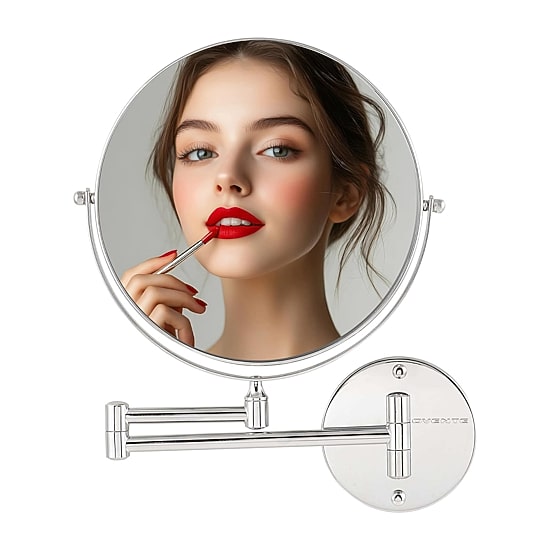 Ovente Wall Mounted 10X Magnification Makeup Mirror