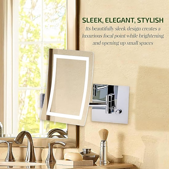 Ovente Wall Mounted 7X Magnification Makeup Mirror