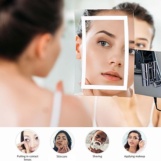Ovente Wall Mounted 7X Magnification Makeup Mirror