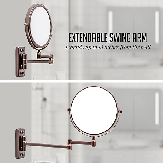 Ovente Wall Mounted 10X Magnification Makeup Mirror