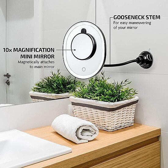 Ovente 10X Magnification Makeup Mirror