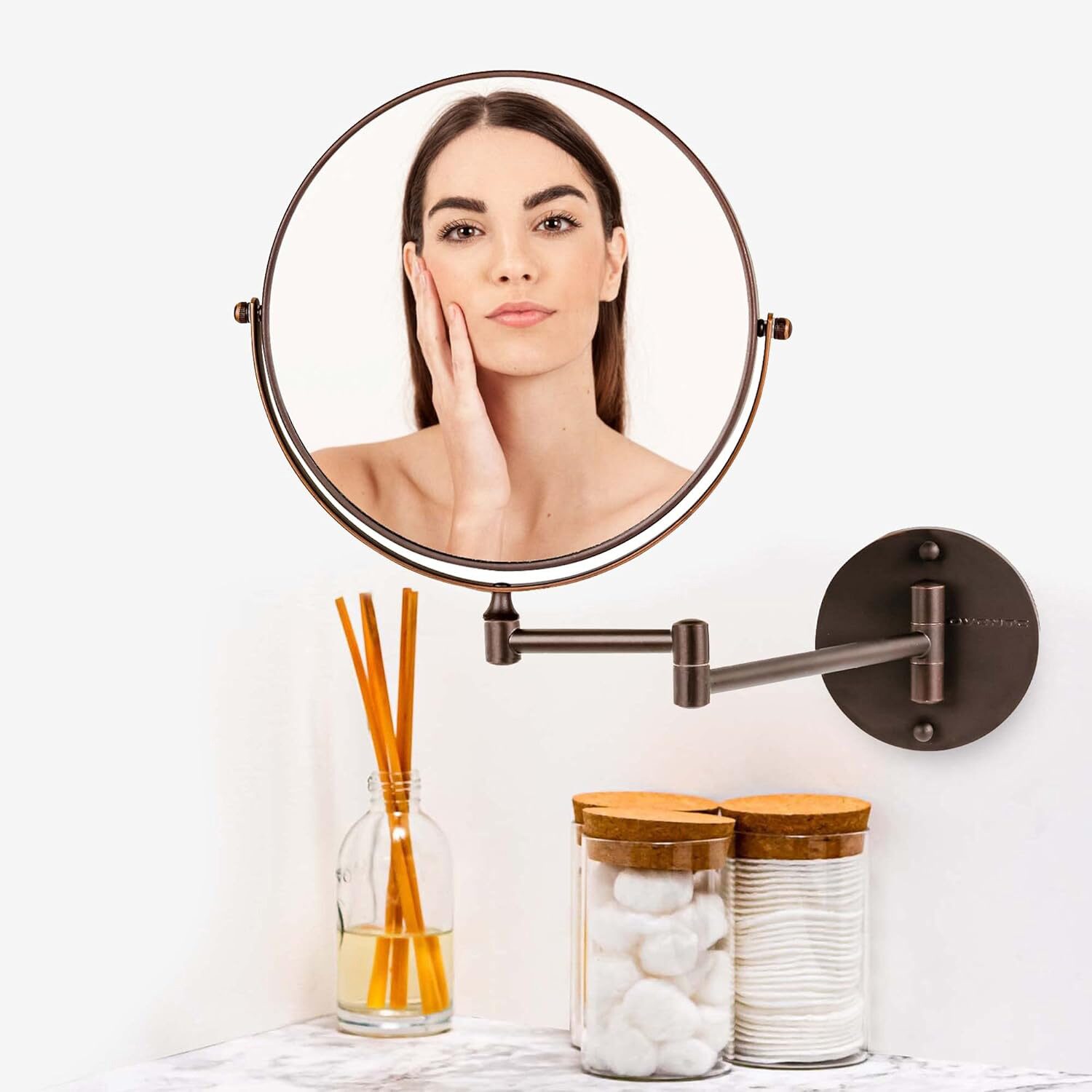 Ovente Wall Mounted Makeup Mirror