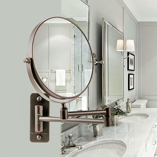 Ovente Wall Mounted 7X Magnification Makeup Mirror
