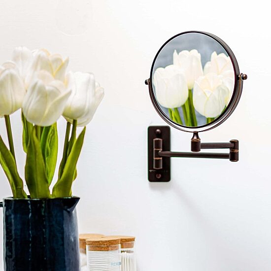 Ovente Wall Mounted 7X Magnification Makeup Mirror