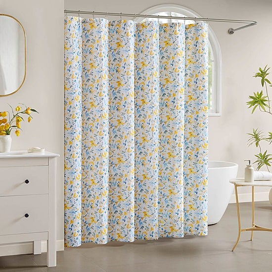 Laura Ashley Nora Floral Print Cotton Shower Curtain