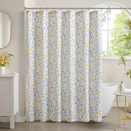 Laura Ashley Nora Floral Print Cotton Shower Curtain