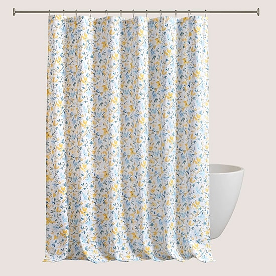 Laura Ashley Nora Floral Print Cotton Shower Curtain