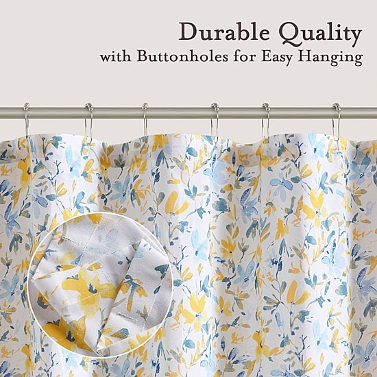 Laura Ashley Nora Floral Print Cotton Shower Curtain