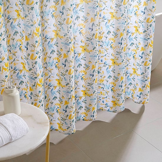 Laura Ashley Nora Floral Print Cotton Shower Curtain